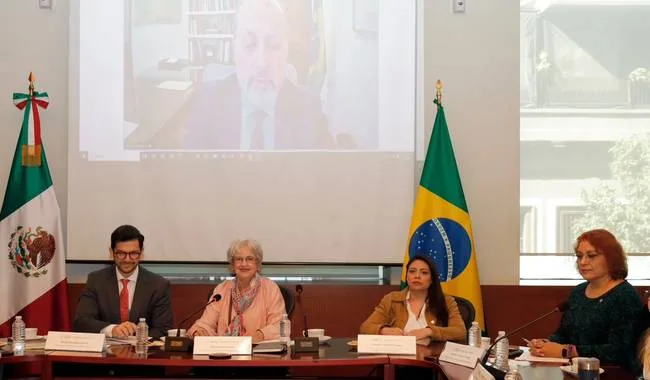 Reunión de cancilleres de México y Brasil durante la Comisión Binacional