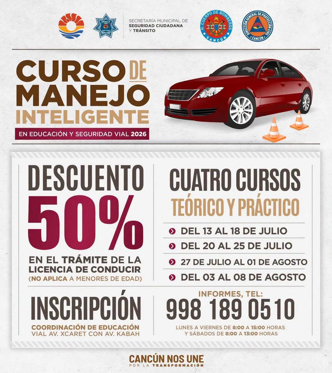 Curso de manejo de Tránsito Municipal en Cancún