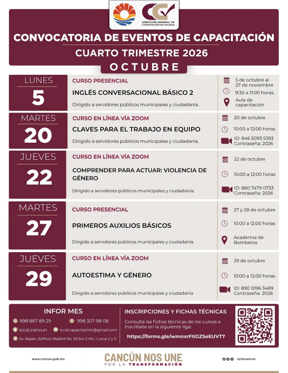 Training course offered by the Benito Juárez city government