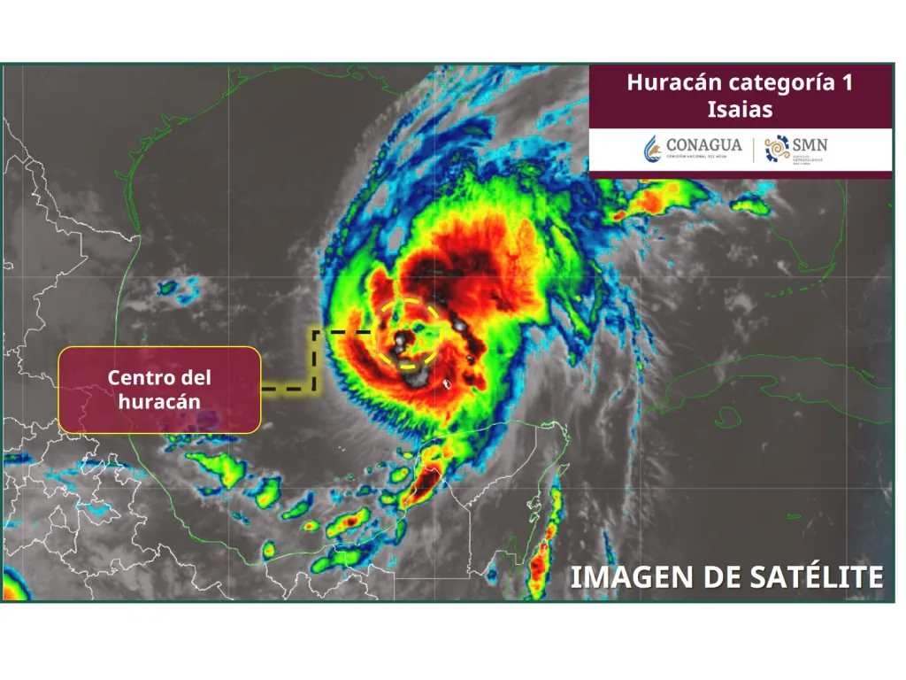 Satellite image of Hurricane Isaías in the Gulf of Mexico