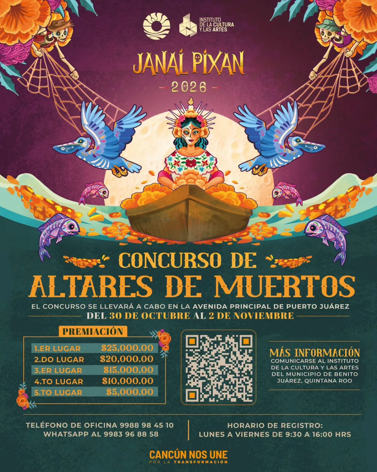 Altar de muertos tradicional del Janal Pixán en Cancún