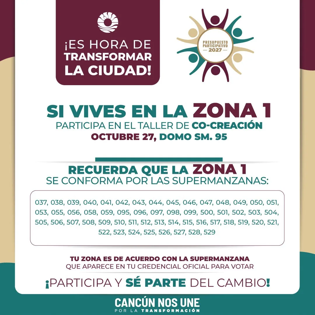 Vecinos de Cancún en un taller de presupuesto participativo