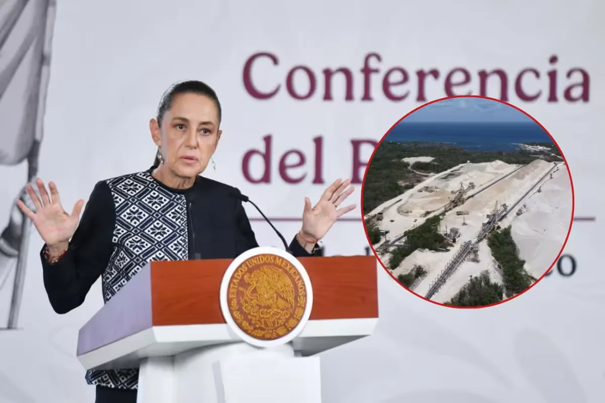 Sheinbaum en conferencia de prensa matutina hablando sobre el caso Vulcan Materials